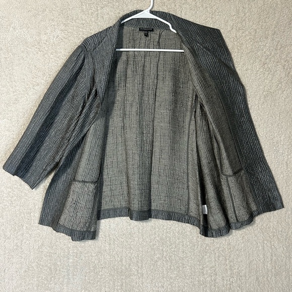 Eileen Fisher silk Charcoal Textured Jacket career casual 2X - Picture 3 of 11